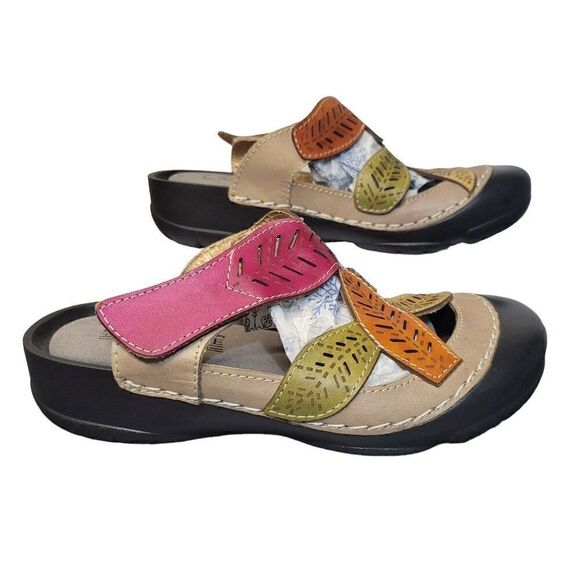 L'ARTISTE Jexa Grym Multi Colored Leather Clogs (Size 7) - Picture 3 of 9